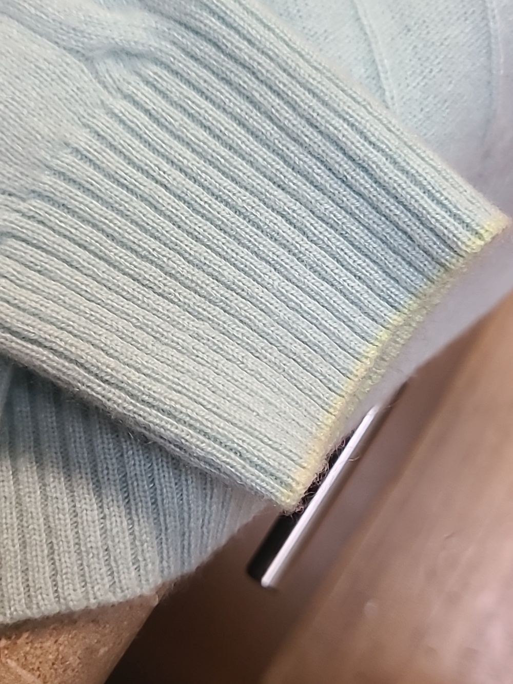 Ann Taylor Light Mint Green Cable Knit Cardigan - Picture 5 of 6